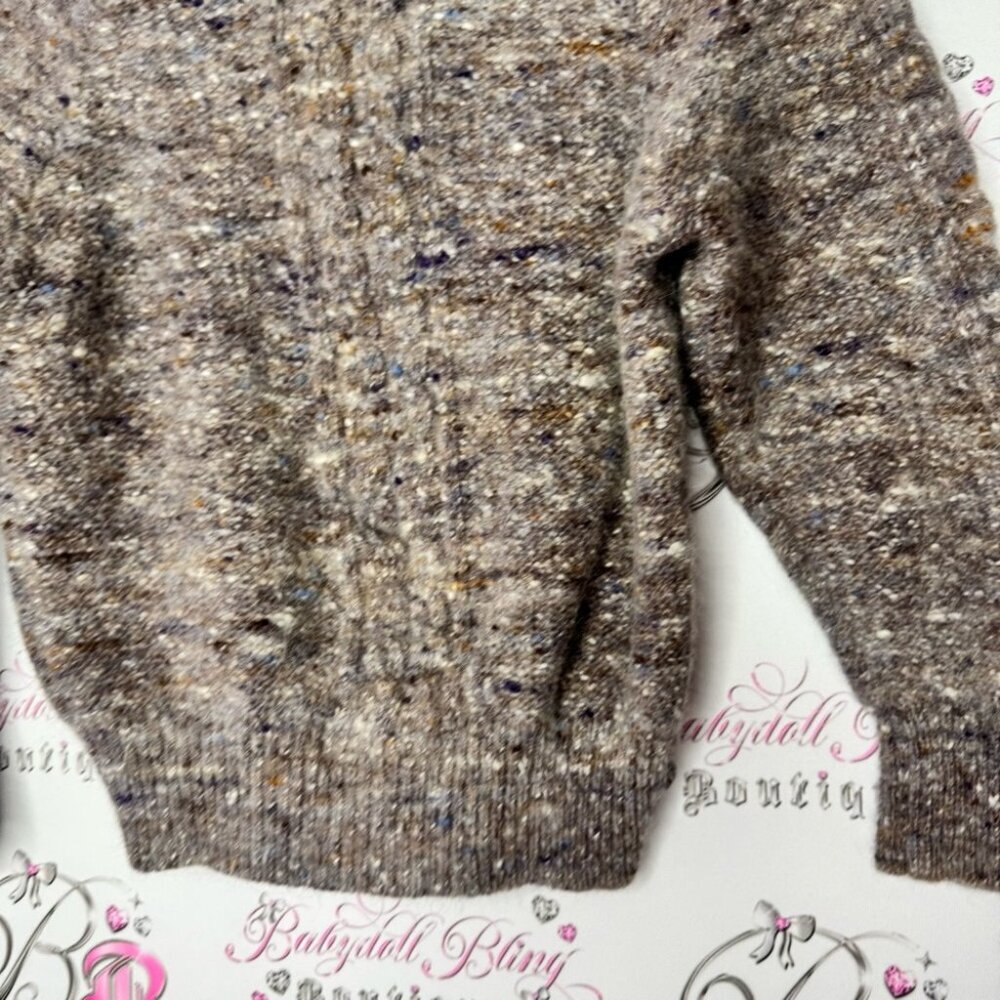 Eaton sweater wool & rabbit hair vintage soft multi color brown white blue boho - Picture 4 of 10